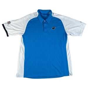 Y2K Reebok Carolina Panthers Polo Mens Large NFL Blue White Embroidered
